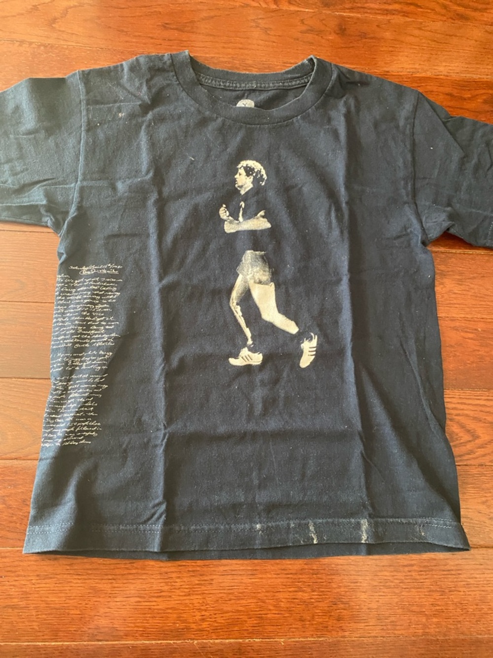 Kids Black Graphic Running Tee